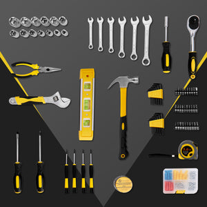 Uarter 108-Piece Tool Set: Versatile General Household and Auto Repair Kit, Inclusive of a Durable Plastic Toolbox Storage Case