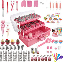 Load image into Gallery viewer, Uarter 358PCS Cake Decorating Kit Supplies With 62 Icing Piping Tips, 100 Muffin Paper Cups, 100 Disposable Piping Bags, 50 Cake Toppers and More Accessories