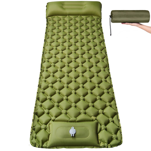 79 x 28 in Self-Inflating Sleeping Pad Camping Mat Camping Mattress Pad with Pillow & Footpump Compact Camping Air Mattress for Backpacking Hiking Traveling