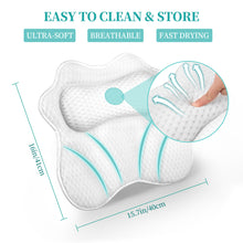Load image into Gallery viewer, Uarter Bath Pillow Ultra-Soft 4D Support Bathtub Pillow 16&quot;*16&quot; Large Fast Drying Spa Headrest Bath Pillows for Tub with 6 Powerful Suction Cups