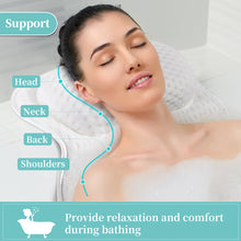 Load image into Gallery viewer, Uarter Bath Pillows Tub Pillows Bath Back Cushion Spa Tub Pillow for Women &amp; Men Bathtub Spa Pillow for Head Neck Back - White