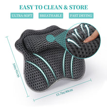 Load image into Gallery viewer, Uarter Bath Pillow Ultra-Soft 4D Support Bathtub Pillow 17&quot;*17&quot; Large Fast Drying Spa Headrest Bath Pillows for Tub with 6 Powerful Suction Cups, Gray