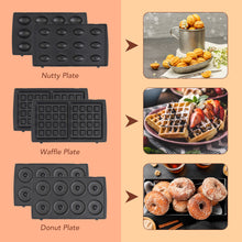 Load image into Gallery viewer, Uarter Electric Sandwich Maker 6-in-1 Waffles Maker with Removable Non-Stick Plates, Perfect for Crafting Sandwiches, Paninis, Nuts, Waffles, and Madeleines, Ideal for Cooking Grilled Cheese, Burgers