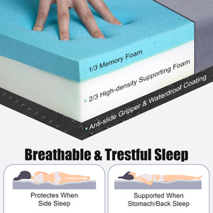 Uarter Thick Foam Sleeping Mat: Camping Mat Outdoor Mattress Portable Sleeping Pad for Home, Car Traveling, Camping,Gray