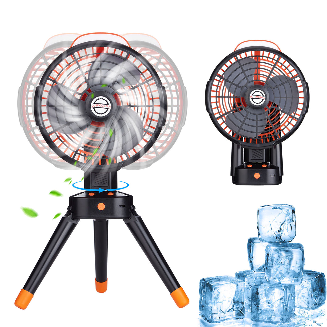 Portable Camping Fan, Rechargeable Camping Fan with Oollapsible Design and 7800mAh Capacity, Portable Fan Featuring a Triangular Bracket for Home or During Outdoor Excursions
