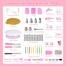 Load image into Gallery viewer, Uarter Cake Decorating Supplies Kit, 290pcs Cake Decorating Supplies for Beginners and Cake Lovers, Cake Decorating Kit with Stainless Steel Piping Tips, Scraper, Spatula, Puff Nozzles
