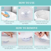 Load image into Gallery viewer, Uarter Bath Pillow Ultra-Soft 4D Support Bathtub Pillow 16&quot;*16&quot; Large Fast Drying Spa Headrest Bath Pillows for Tub with 6 Powerful Suction Cups