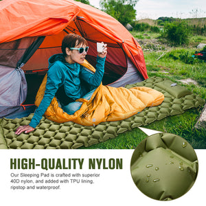 79 x 28 in Self-Inflating Sleeping Pad Camping Mat Camping Mattress Pad with Pillow & Footpump Compact Camping Air Mattress for Backpacking Hiking Traveling