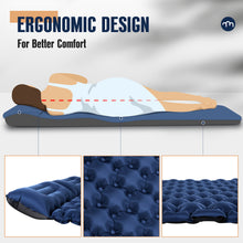 Load image into Gallery viewer, Uarter Double Inflatable Sleeping Pad 77*47 In Camping Pad with Pillow Camping Mattress for Backpacking, Hiking, and Traveling, Blue