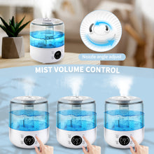 Load image into Gallery viewer, Air Humidifier 3L Premium Humidifying Unit Cool Mist Large Humidifier for Large Room | Bedroom | Basement - Quiet for Babies Kids, Easy to Clean &amp; Fill, Auto Shut-off - Lasts Up to 18 Hours