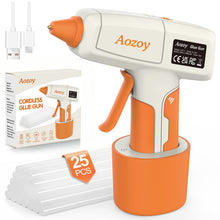 Load image into Gallery viewer, Uarter Hot Glue Gun Cordless Full Size 2600mAh USB Rechargeable LED Digital Hot Melt Glue Tool with Stand