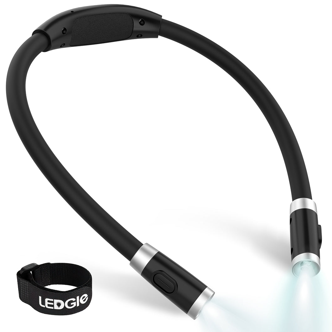LED Neck Book Light:Neck Hug Light for Reading in Bed, Hand-Free Rechargeable Book Light with 4 LED & 3 Brightness Modes ,2 Flexible Soft Arms, for Reading, Knitting, Camping, Repairing