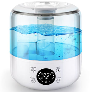 Air Humidifier 3L Premium Humidifying Unit Cool Mist Large Humidifier for Large Room | Bedroom | Basement - Quiet for Babies Kids, Easy to Clean & Fill, Auto Shut-off - Lasts Up to 18 Hours