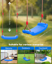 Load image into Gallery viewer, Plastic Swing, Indoor Outdoor Flat Bench Seat with Adjustable Nylon Hanging Rope for Kids and Adults, Childhood Rope Swing-Tree, Backyard Swinging Toy
