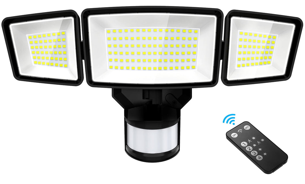 Uarter LED Motion Sensor Flood Lights for Outside Enhanced Home Security, 6000LM 24W, Black