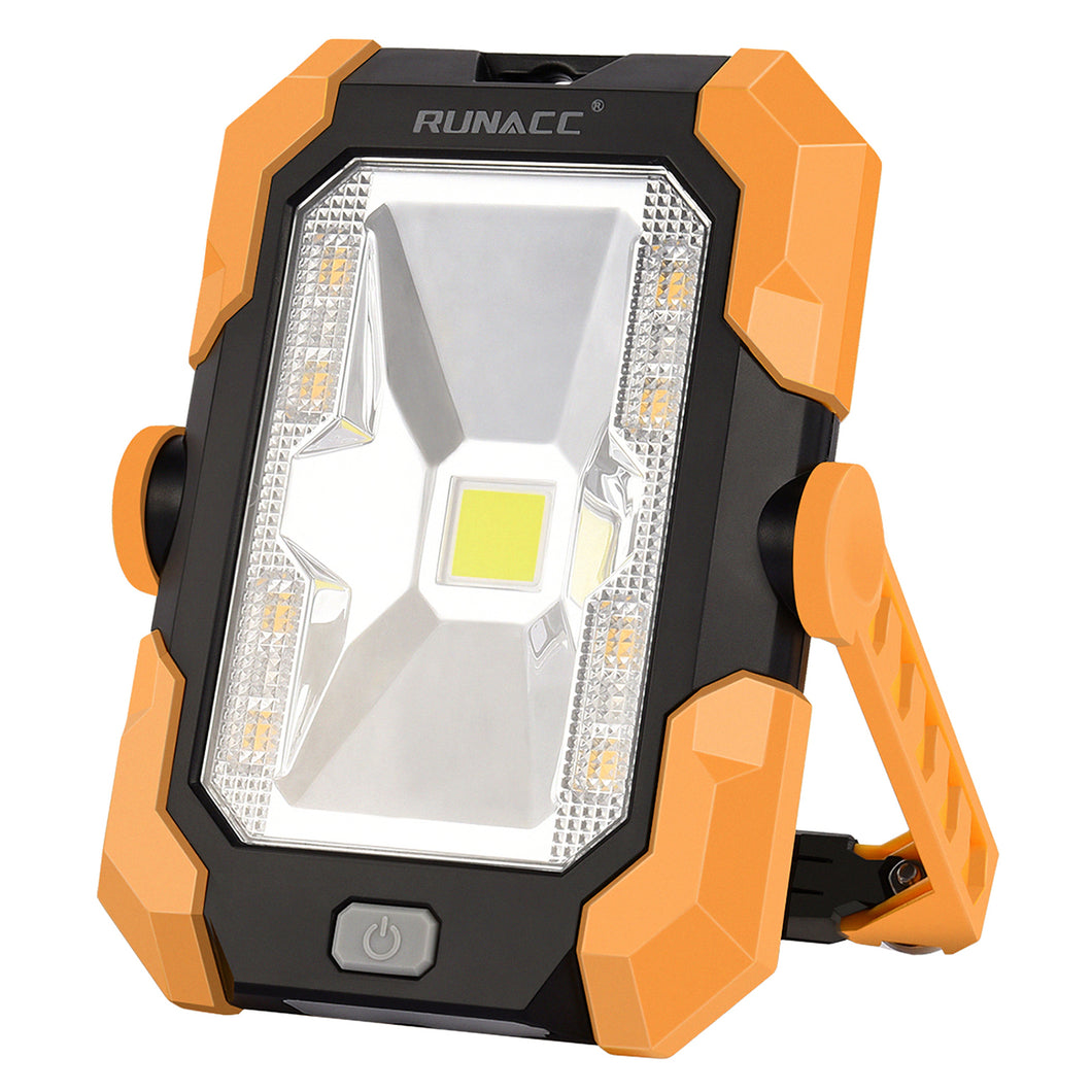 Rechargeable Portable LED Work Light, Solar Work Lights 4400 mAh,Waterproof Outdoor COB Flood Light with Magnetic Hanging Hook,30W 1000LM for Car,Repairing,Camping,Hiking,Fishing