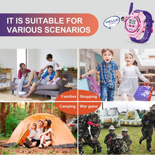 Load image into Gallery viewer, Rechargeable Watch Walkie Talkies for Kids Multifunctional Toys Two-Way Radio Walky Talky with Flashlight Outdoor Interphones Toys Gifts for Boy and Girl Age 8 to 12 (Blue+Pink)