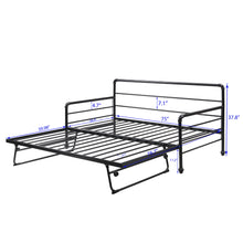 Load image into Gallery viewer, Twin Size Daybed Frames  with Adjustable Trundle Loft Bed Twin,Pop-up Trundle for Family Bedroom,Office,Black