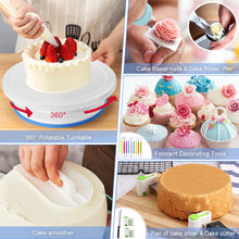 Load image into Gallery viewer, 379 Pcs Cake Decorating Supplies Kit Cake Baking Set - 59 Piping Tips, 3 Scraper, 3 Silicone Baking Pans, 100 Baking Cups, 100 Piping Bags, Spatula, Leveler Cake Smoother and More