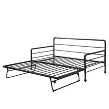 Load image into Gallery viewer, Twin Size Daybed Frames  with Adjustable Trundle Loft Bed Twin,Pop-up Trundle for Family Bedroom,Office,Black