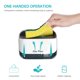Soap Pump Dispenser and Sponge Holder,2-in-1 Soap Dispenser for Kitchen Sink with 2 Cleaning Sponges & Funnel Dish Washing Soap Dispenser - Instant Refill, Durable, Rustproof