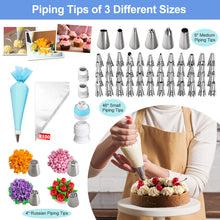 Load image into Gallery viewer, 379 Pcs Cake Decorating Supplies Kit Cake Baking Set - 59 Piping Tips, 3 Scraper, 3 Silicone Baking Pans, 100 Baking Cups, 100 Piping Bags, Spatula, Leveler Cake Smoother and More