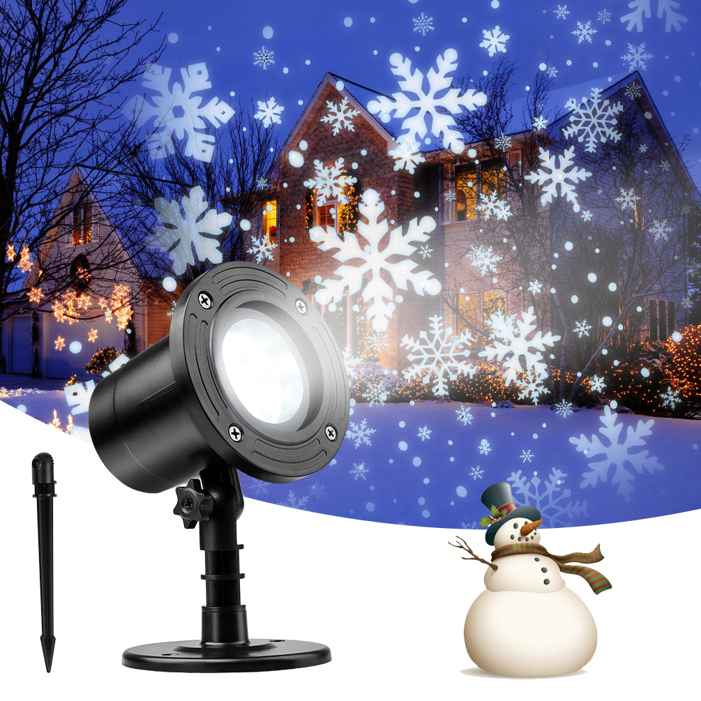 Christmas Projector Light - 180° Rotation Projector Snow Projector Lamp Indoor Outdoor Holiday Lights Waterproof LED Light for Halloween Christmas Wedding Home Party Garden Landscape Wall Decorations
