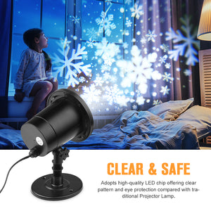 Christmas Projector Light - 180° Rotation Projector Snow Projector Lamp Indoor Outdoor Holiday Lights Waterproof LED Light for Halloween Christmas Wedding Home Party Garden Landscape Wall Decorations